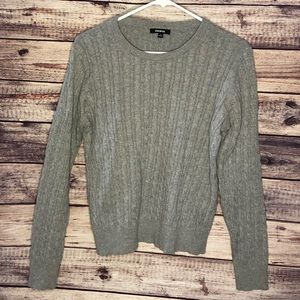 Grey Smaller fit cable knit sweater